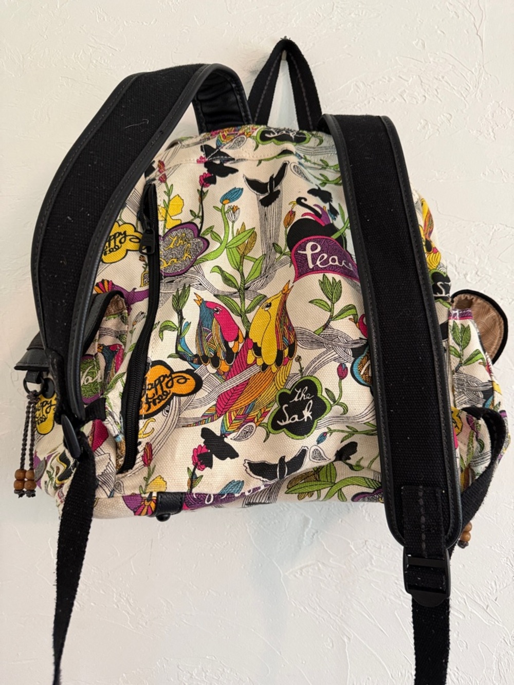 Sakroots Peace Print Canvas Backpack Large - Picture 6 of 9